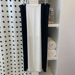 BCBG MAXAZRIA Front Slit Black & White Maxi Skirt